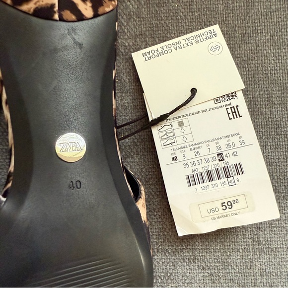 🆕 Zara Animal Print Kitten Heel Slingbacks - Picture 5 of 6
